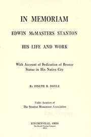 Cover of: In memoriam, Edwin McMasters Stanton by Joseph Beatty Doyle