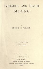 Hydraulic and placer mining by Eugene Benjamin Wilson