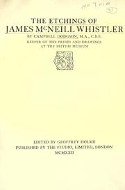 Cover of: The etchings of James McNeill Whistler by Dodgson, Campbell