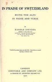 Cover of: In praise of Switzerland by Harold Spender