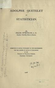 Adolphe Quetelet as statistician by Frank Hamilton Hankins