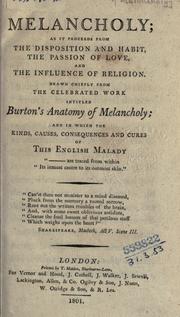 Cover of: Melancholy by Robert Burton