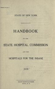 Cover of: Handbook of the State Hospital Commission and the hospitals for the insane.