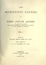 Cover of: The scientific papers of John Couch Adams ... by John Couch Adams