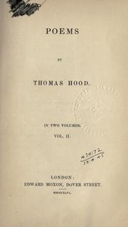 Cover of: Poems. by Thomas Hood