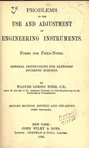 Cover of: Problems in the use and adjustment of engineering instruments by Walter Loring Webb, Walter Loring Webb