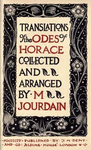 Cover of: Translations of the Odes of Horace by Horace
