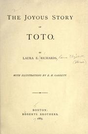 Cover of: The joyous story of Toto. by Laura Elizabeth Howe Richards