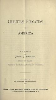 Cover of: Christian education in America: a lecture