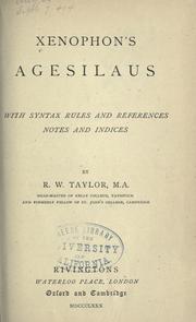 Cover of: Xenophon's Agesilaus: with syntax rules and references, notes and indices