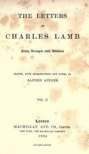 Cover of: The letters of Charles and Mary Lamb. by Charles Lamb