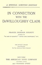 Cover of: In connection with the De Willoughby claim by Frances Hodgson Burnett