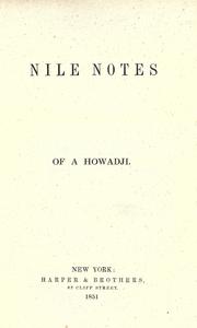 Cover of: Nile notes of a Howadji by George William Curtis