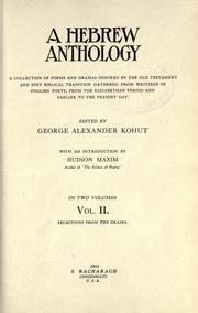 A Hebrew anthology by George Alexander Kohut