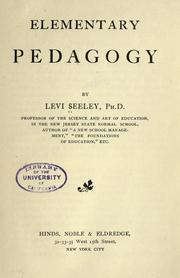 Cover of: Elementary pedagogy by Levi Seeley