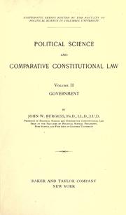 Cover of: Political science and comparative constitutional law ... by John William Burgess