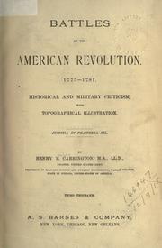 Cover of: Battles of the American Revolution by Henry Beebee Carrington