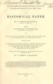 Cover of: The Ninety-Fifth Pennsylvania Volunteers (Gosline's Pennsylvania Zouaves), in the Sixth Corps by George Norton Galloway, George Norton Galloway