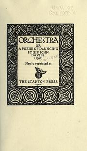 Cover of: Orchestra by Sir John Davies