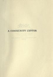 Cover of: A community center by Henry Ezekiel Jackson