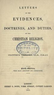 Cover of: Letters on the evidences, doctrines, and duties, of the Christian religion [addressed to a friend]