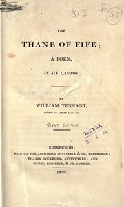 Cover of: The Thane of Fife by William Tennant