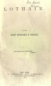 Cover of: Lothair. by Benjamin Disraeli