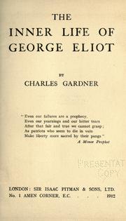 Cover of: The inner life of George Eliot