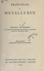 Cover of: Principles of metallurgy. by Arthur H. Hiorns