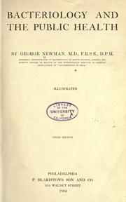 Cover of: Bacteriology and the public health by Newman, George Sir