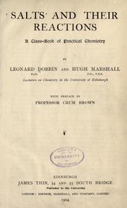 Salts and their reactions by Leonard Dobbin