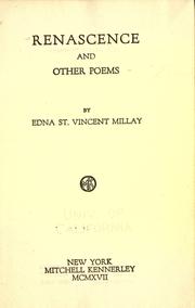 Cover of: Renascence by Edna St. Vincent Millay
