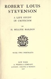 Cover of: Robert Louis Stevenson: a life study in criticism.