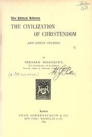 Cover of: The civilization of Christendom: and other studies.