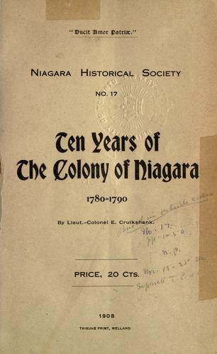 Records of Niagara. by Niagara Historical Society.