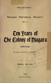 Cover of: Records of Niagara. by Niagara Historical Society.