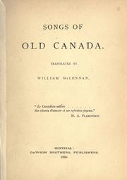Cover of: Songs of old Canada.