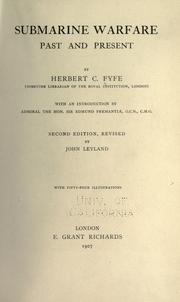 Cover of: Submarine warfare, past and present by Herbert C. Fyfe