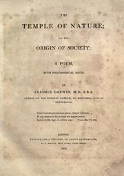 Cover of: The temple of nature; or, The origin of society by Erasmus Darwin