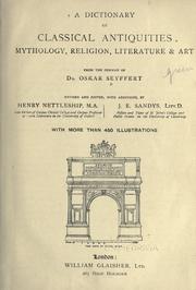 Cover of: A dictionary of classical antiquities by Oskar Seyffert, Oskar Seyffert