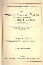 Cover of: The world's earliest music by Hermann Smith