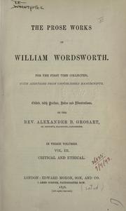 Cover of: Prose works. by William Wordsworth