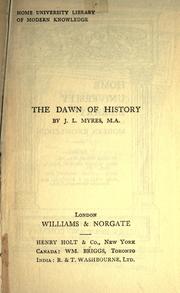 Cover of: The dawn of history