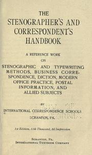 Cover of: The stenographer's and correspondent's handbook ... by International Correspondence Schools