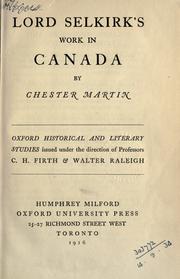 Cover of: Lord Selkirk's work in Canada.