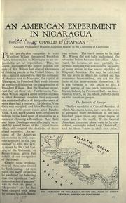 Cover of: An American experiment in Nicaragua by Charles Edward Chapman, Charles Edward Chapman