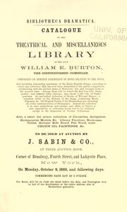 Bibliotheca dramatica by William Evans Burton