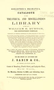 Cover of: Bibliotheca dramatica by William Evans Burton