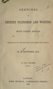 Cover of: Sketches of eminent statesmen and writers, with other essays.