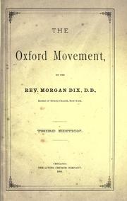 Cover of: The Oxford movement